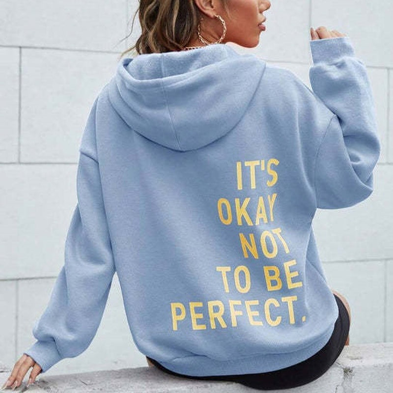 Women'S Multi-Color Letters Printed All-Matching Casual Long Sleeve Sweatshirt
