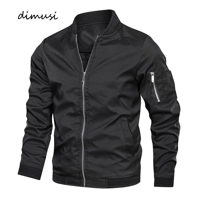 Spring Autumn Men'S Bomber Jacket Casual Lightweight Jacket for Men Sports Windbreaker Zip up Coat with Pockets Clothing