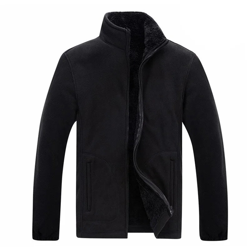 Winter Mens Softshell Fleece Jackets Casual Men Thick Warm Sweatshirt Man Thermal Solid Color Hoodies Coats Clothing 7XL