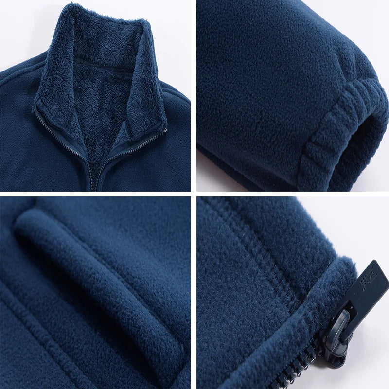 Winter Mens Softshell Fleece Jackets Casual Men Thick Warm Sweatshirt Man Thermal Solid Color Hoodies Coats Clothing 7XL