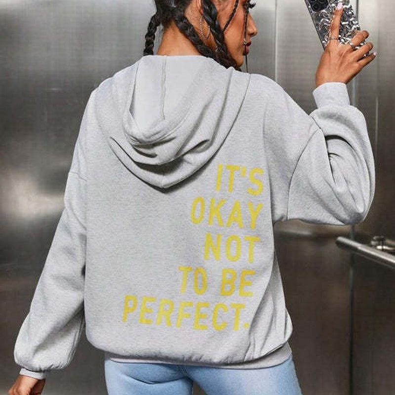 Women'S Multi-Color Letters Printed All-Matching Casual Long Sleeve Sweatshirt