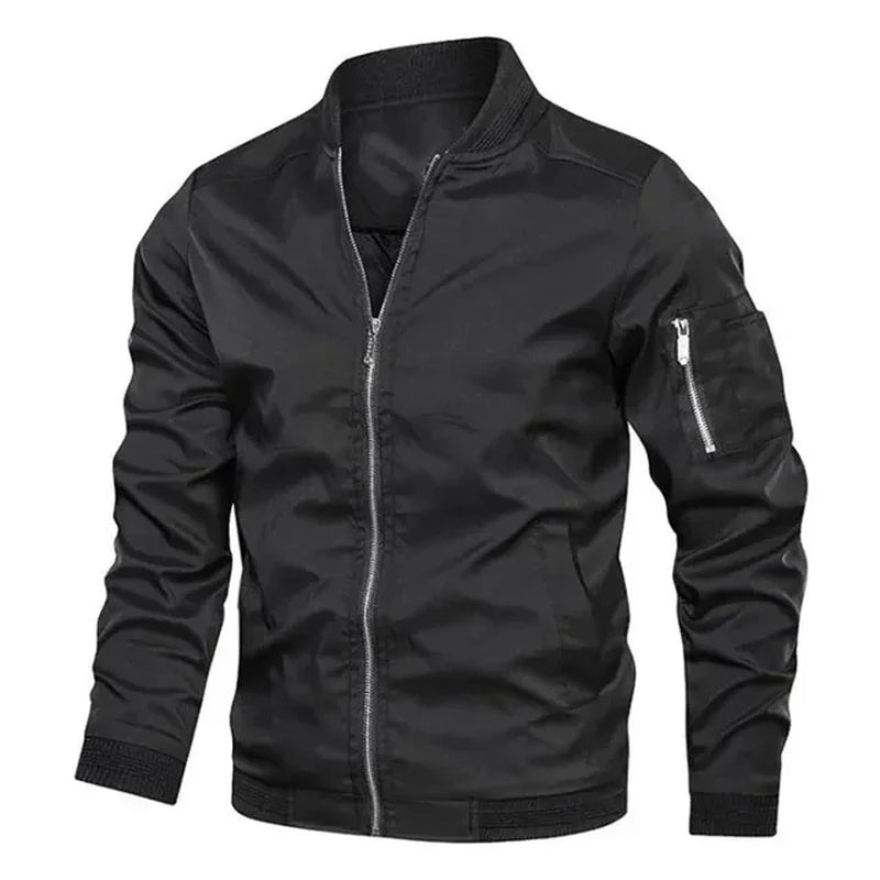Spring Autumn Men'S Bomber Jacket Casual Lightweight Jacket for Men Sports Windbreaker Zip up Coat with Pockets Clothing