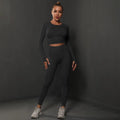 2Pcs Women Sets Energy Seamless Gym Suits Bubble Butt Sports Pants+Long Sleeve Shirts Push up Running Sets Tracksuits Tights Set