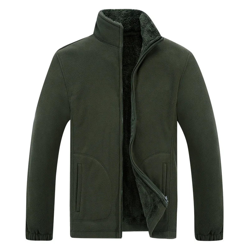 Winter Mens Softshell Fleece Jackets Casual Men Thick Warm Sweatshirt Man Thermal Solid Color Hoodies Coats Clothing 7XL