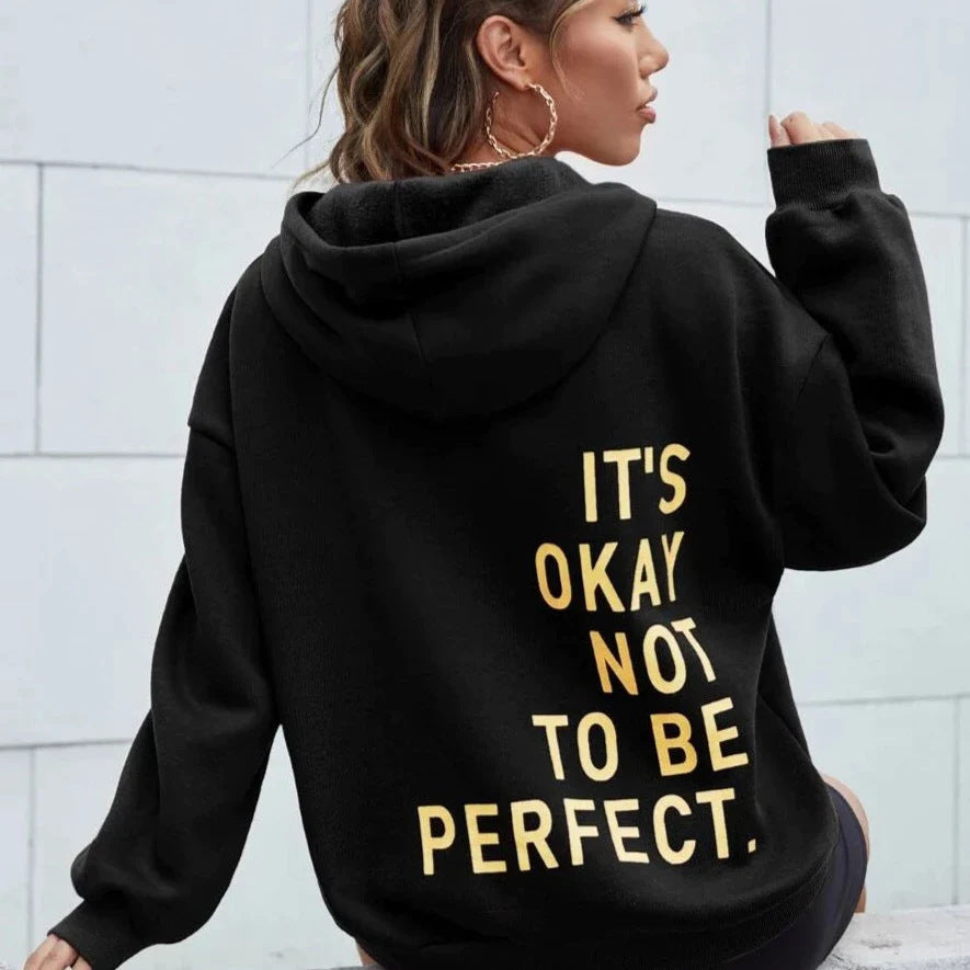 Women'S Multi-Color Letters Printed All-Matching Casual Long Sleeve Sweatshirt
