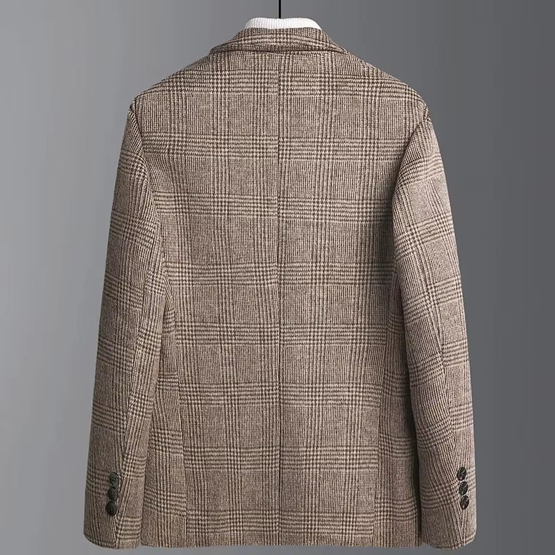Mens Suit Jacket Blazers 2026 Autumn Winter Suits Men'S Wool Plaid Suits Men'S Trend Woolen Suits plus Size Men'S Clothing