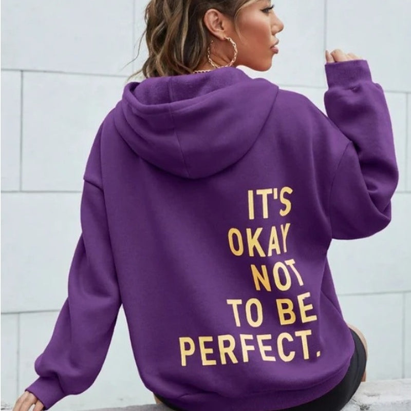 Women'S Multi-Color Letters Printed All-Matching Casual Long Sleeve Sweatshirt